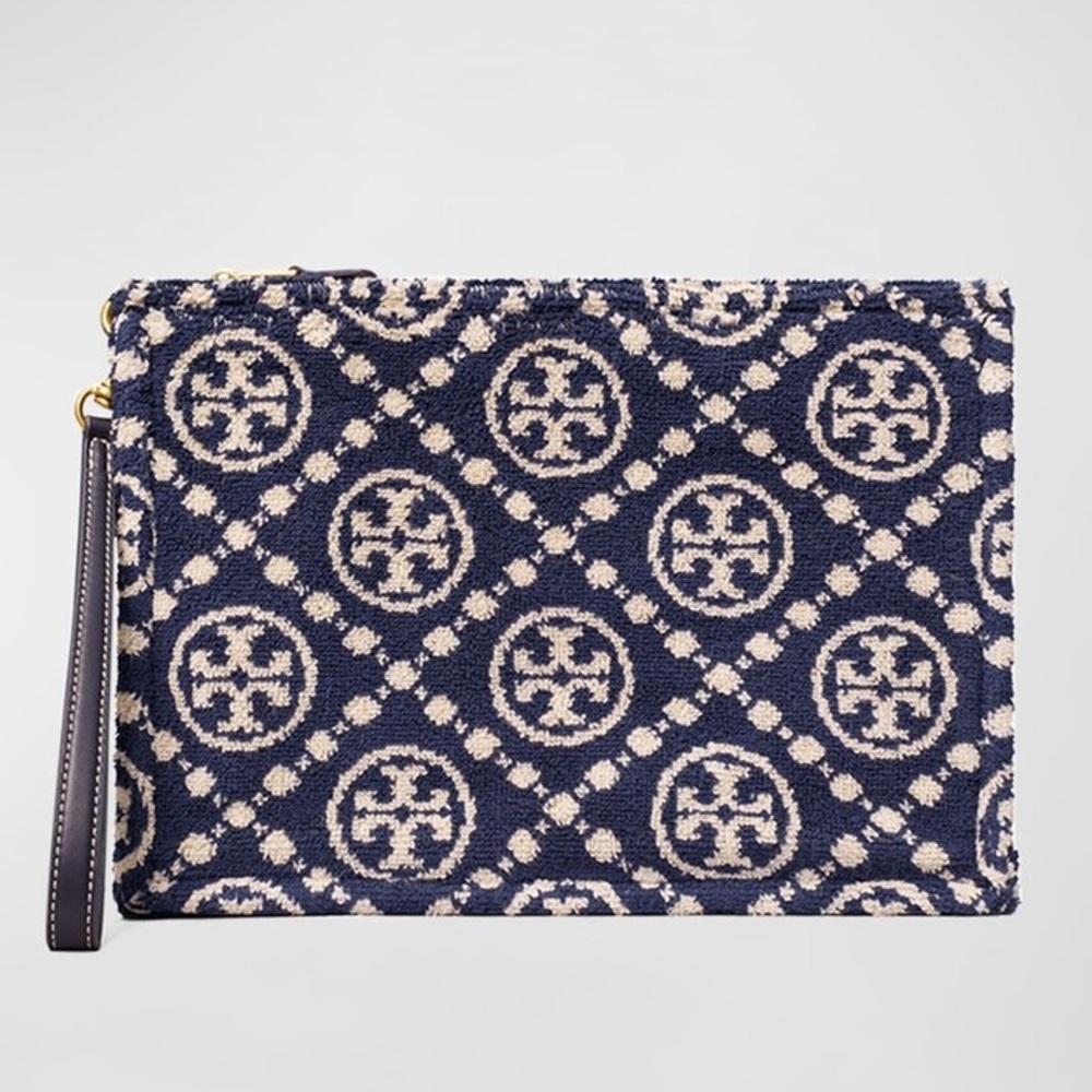 Tory Burch T Monogram Terry Cloth clutch - Picture 5 of 6